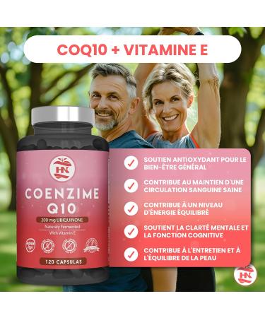 Coenzyme Q10 200 mg - 120 g lules (4 mois) Naturellement Ferment e Soutient l' nergie Cellulaire et le M tabolisme Q10 G lules en Ubiquinol avec Vitamine E - Buy Online on GoSupps.com