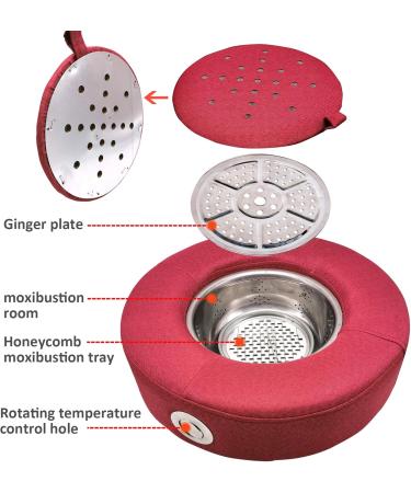 Premium Moxibustion Seat Cushion Set - 54 Pieces with Bugword/Wermholz Stickers & Ginger Plate for Optimal Moxa Treatment - International Shipping Available - Buy Online on GoSupps.com