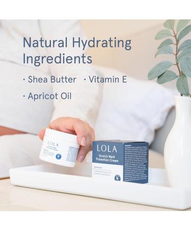 LOLA Stretch Mark Prevention Cream with Hydrating Body Oil for Skin Elasticity - Gentle Hypoallergenic Maternity Self Care Formula - Cocoa Butter Scar Cream & Collagen Support - 4 Fl Oz - Buy Online on GoSupps.com