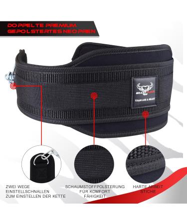 Durable Leather Weight Lifting Belt - Adjustable 10 Holes Padded Lumbar Support for Bodybuilding & Power Lifting - International Shipping Available - Buy Online on GoSupps.com