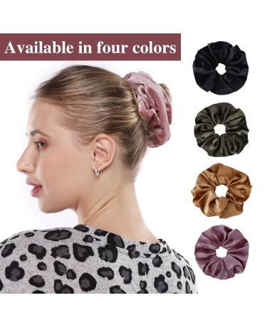 Warmsmile Extra Large Velvet Scrunchie 8 Inch - 4 Pack, XL Size - Oversized Hair Scrunchy for Thick Curly Long Hair - Elastic Ponytail Holder - Women's Hair Accessories - Buy Online on GoSupps.com