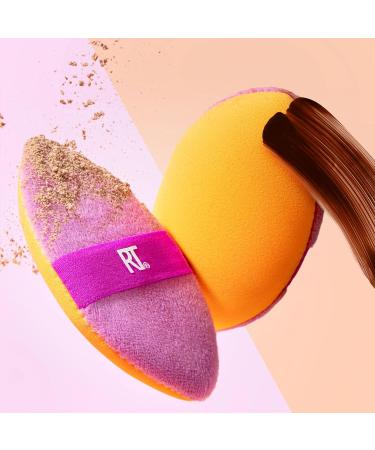 Real Techniques Miracle 2-In-1 Powder Puff + Travel Case Dual-Sided Makeup Blending Puff Elastic Band Precision Makeup Sponge and Powder Puff For Liquid Cream and Powders Travel Case 2 Count 1/Miracle 2-In-1 Powder Puff + Case - Buy Online on GoSupps.com