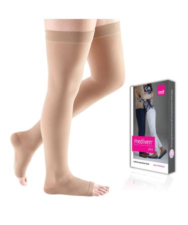mediven plus for men & women 30-40 mmHg Thigh High w/ Silicone Topband Open Toe