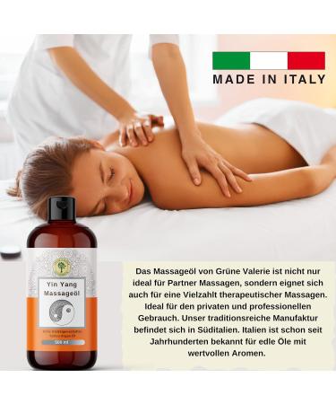 Yin Yang Massage Oil 500 ML XXL | Sweet Argan Scent | Increased Gliding Properties | Relaxation Oil by Green Valerie | Made in Italy - Buy Online on GoSupps.com