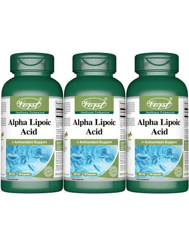 Alpha Lipoic Acid (ALA) 300mg 3 X 90 Capsules | Powerful Antioxidant Supplement | Highly Stable DL-ALA Powder Pills | 3 Bottles 270 count (Pack of 1)
