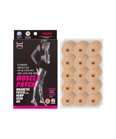 45Pack Muscle Magnetic Patch with Natural Oil, Magnetic Acupressure Patches, 1300 Gauss, Magnet Therapy, Light Magnetic Energies, Made in South Korea (45)