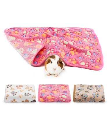 BWOGUE Guinea Pig Blanket, 3 Pack Small Animal Soft Warm Pet Fleece Blankets Sleep Mat Pad Cover Flannel Throw for Hamster Guinea Pig Rabbit Dog Cat Chinchilla Hedgehog 3pack Foot Print 23''*16'' (3Pack)