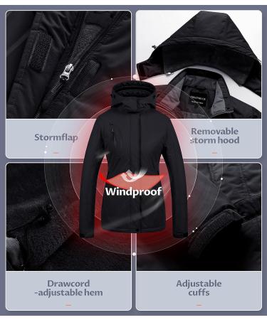 CREATMO US Women's Mountain Waterproof Ski Jacket - X-Large Black - Buy Online on GoSupps.com