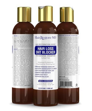 Hair Loss DHT Blocker Shampoo | Biotin & Caffeine for Hair Regrowth | Sulfate-Free Sage & Lemongrass Formula for Men & Women - Buy Online on GoSupps.com