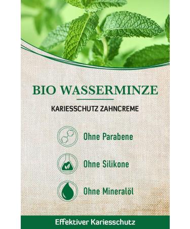 Alkmene Caries Protection Toothpaste - Organic Watermint Vegan Formula | 6-Fold Protection No Silicones Parabens SLS | 100ml - Buy Online on GoSupps.com