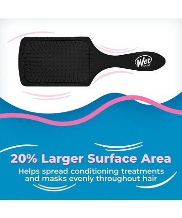 Wet Brush Paddle Detangler Hair Brush Black - For Women Men Kids - Removes Knots and Tangles - Best for All Hair Types - Buy Online on GoSupps.com