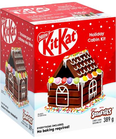 KIT KAT KITKAT Holiday Cabin Kit Christmas Chocolate Everything Included KITKAT Milk Chocolate Wafer Bars & KITKAT Mini Bars SMARTIES Icing & Sprinkles No Baking Required 389 g - Buy Online on GoSupps.com