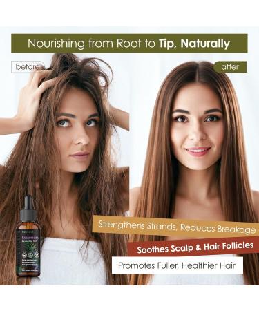 Gzarcwv Rosemary Essential Oil 60ml | Scalp Care & Hair Nourishing Oil | Plant-Based Formula for Stronger-Looking, Smoother Hair | Daily Scalp Massage & Hair Care - Buy Online on GoSupps.com
