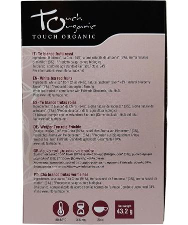  Touch Organic Touch Organic White Tea with Red Berries 24 Bags 43g - Organic - Buy Online on GoSupps.com