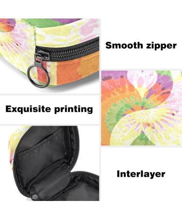 Hippie Style Peace Yin Yang Batik Storage Bag | Portable Menstrual Cup Pocket with Zipper for Teens & Women - Buy Online on GoSupps.com