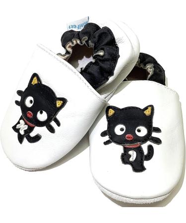 MiniFeet Premium Soft Leather Baby Shoes - Buy 4 Pairs, Get 1 Free! Toddler Shoes 0-6 Months to 4-5 Years - Black Cat Design - Buy Online on GoSupps.com