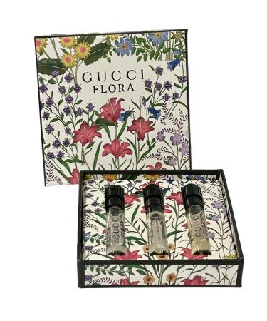 Gucci FLORA Sample Perfume WOMEN GIFT SET Flora Gorgeous Gardenia Flora Gorgeous Magnolia Flora Gorgeous Orchid 1.5 ml / 0.05 oz - set of 3 spray samples (7708) - Buy Online on GoSupps.com
