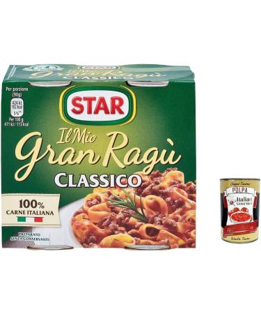  Italian Gourmet E.R. My Gran Rag Star Classico Lot de 6 sauces tomate 2 x 180 g de sauce tomate + Italian Gourmet Polpa 400 g - Buy Online on GoSupps.com