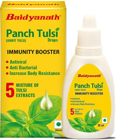 Baidyanath Panch Tulsi Drops - 30ml | Natural Immune Booster with Goodness of Five Types of Tulsi (Pack of 2) - Buy Online on GoSupps.com