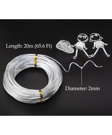 Famgee 2mm Silver Aluminum Wire - 65.6 Ft for DIY Crafts & Jewelry Making - Buy Online on GoSupps.com