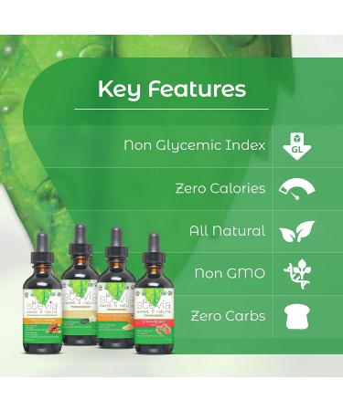 CRAVESTEVIA Organic 4-Pack Stevia Drops Vanilla Toffee Maple & Strawberry Natural Stevia Sweetener for Coffee & Beverages Zero Calorie Zero Sugar Keto Sweetener Sugar Alternative 4x30ml - Buy Online on GoSupps.com