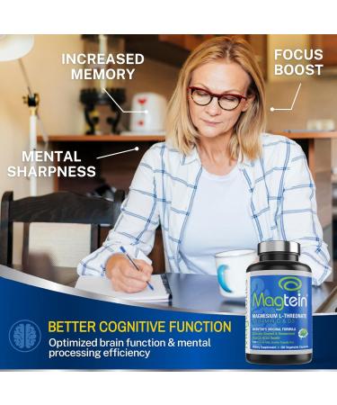 Magtein Magnesium L-Threonate to Improve Cognition Focus Memory Sleep Quality and Brain Health with Small Caps - 120 Vegetable Capsules - Buy Online on GoSupps.com