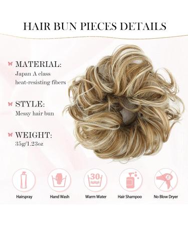 F27/613# 35g Messy Bun Hair Piece | Curly Wavy Scrunchies Extension for Women | Synthetic Chignon Updo Accessory for Girls - Buy Online on GoSupps.com