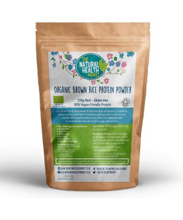 Organic Brown Rice Protein Powder by The Natural Health Market Vegan Protein Source 80% Protein by Weight (100g) Brown Rice 100 g (Pack of 1) - Buy Online on GoSupps.com