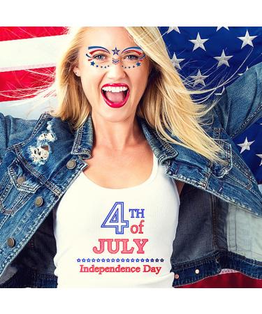 4th of July Temporary Tattoos - American Flag Design Face & Body Art Decorations - Patriotic Theme Party Supplies - 10 Sheets - Buy Online on GoSupps.com
