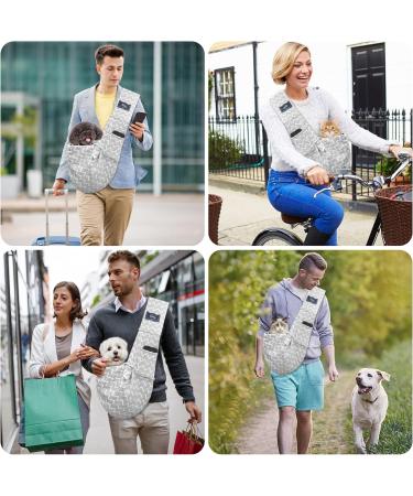 Cuby Dog & Cat Sling Carrier - Soft Cotton Pet Bag for Travel | Gray Stripes | 10x10x5 cm - Buy Online on GoSupps.com