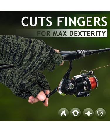 Half Finger Winter Wool Fishing Gloves - Men's/Women's Size L (Aqua) - Ideal for Fishing, Photography, and Hunting in Snowy Conditions - Buy Online on GoSupps.com
