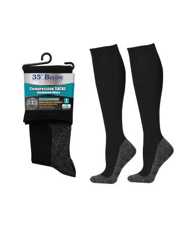 35 compression stockings 1 pair in black