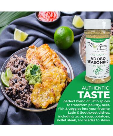 Mo' Spices Adobo Seasoning: Low Sodium, Gluten-Free, Non-GMO, Soy & MSG Free, Vegan, Paleo, Keto Friendly - Health Conscious Sea Salt Spice for Foodies & Picky Eaters - Buy Online on GoSupps.com
