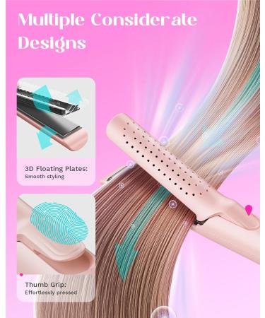Wavytalk 1 Inch Curling Iron & Hair Straightener 2-in-1 | Airflow Styler with 360 Cooling | Perfect Curls for All Hair Types - Pink - Buy Online on GoSupps.com