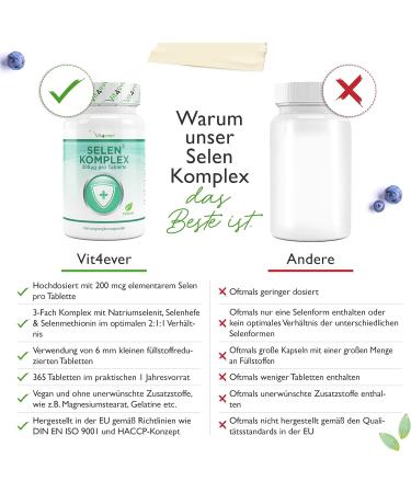 Buy Selen Triple Complex 365 Tablets - 200 g - Vegan High-Dose Sodium Selenite & Selenium Yeast - Premium Quality - Laboratory Tested - International Shipping - Buy Online on GoSupps.com