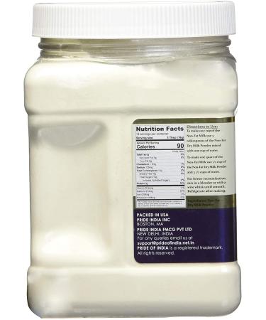 Pride Of India Nonfat Dry Milk Powder - Protein & Calcium Rich - 20oz Jar - Buy Online on GoSupps.com