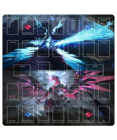 sabermaster Card Rubber Mat - 2 Player, Square yugioh playmat for Gamer 60x60cm/23.6x23.6inch (3)