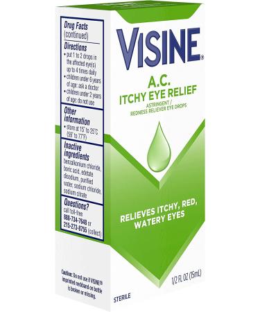 Visine A.C Astringent Redness Reliever Eye Drops 0.5 Fl Oz - Pack of 1 - Buy Online on GoSupps.com
