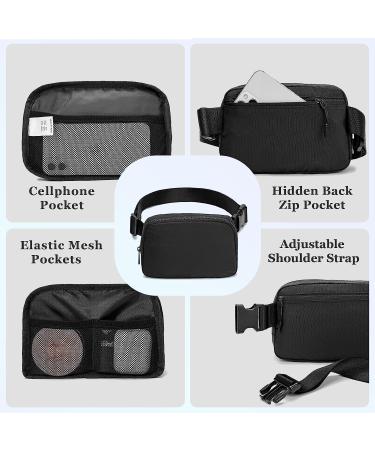 HVJCEZ Waterproof Crossbody Belt Bag | Adjustable Mini Waist Pack for Running, Hiking, and Travel - Black - Buy Online on GoSupps.com
