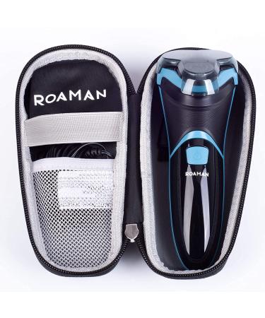 ROAMAN Electric Razor for Men - Rechargeable Wet Dry Shaver with Beard Trimmer - IPX7 Waterproof - Corded/Cordless - Travel Gift Blue - Buy Online on GoSupps.com