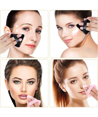 WLLHYF 6-Piece Triangle Powder Puff Set with Soft Velour for Makeup Application - Black & Dark Pink - Buy Online on GoSupps.com