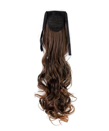 WIG ME UP YZF-1094HT-2T30 Brown Mix Wavy Hairpiece Ponytail - 63cm with Ribbon/Band & Clip | Light Chestnut (2T30) - International Shipping Available - Buy Online on GoSupps.com
