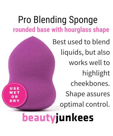 Beauty Junkees Purple Makeup Sponge Blender 4PC Latex-Free Blending Sponges for Liquid Cream Powder Wet & Dry Cosmetic Applicators - Buy Online on GoSupps.com