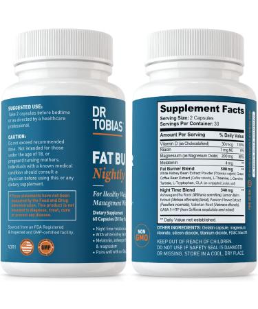 Dr. Tobias Fat Burner Nightly & Adult Multivitamin Supports Energy Immunity & Metabolism with Ashwagandha. 42 Fruits & Vegetables with Probiotics Green Coffee Bean Extract Non-GMO 30 Day Supply - Buy Online on GoSupps.com