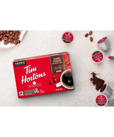 Tim Hortons Dark Roast Coffee Single Serve Keurig K-Cup Pods 72 Count - Buy Online on GoSupps.com