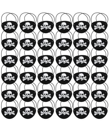 Geyoga 36 Pieces Pirate Eye Patches Kids Black Felt Captain Eye Patches Mask Pirate One Eye Skull Eye Patches Bulk Cosplay Props for Halloween Pirate Theme Party Children's Party Favors Age 6 +