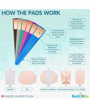 Pack of 8 Replacement Refill Pads for Back Lotion Applicator - Self Tan Easy Reach - Buy Online on GoSupps.com