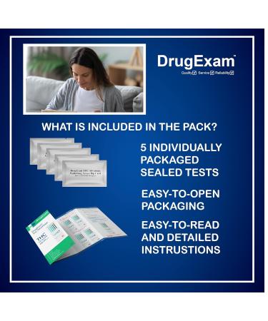5 Pack DrugExam THC Advantage Home Urine Test Kit - Made in USA - Highly Sensitive Multi-Level Marijuana Test - Detects 15 ng/mL, 20 ng/mL, 50 ng/mL, 200 ng/mL, 300 ng/mL - Buy Online on GoSupps.com