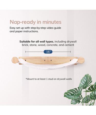 Furmia Cat Wall Hammock - Modern Wall Mounted Cat Shelves for Cats up to 40 lbs (White) - Buy Online on GoSupps.com