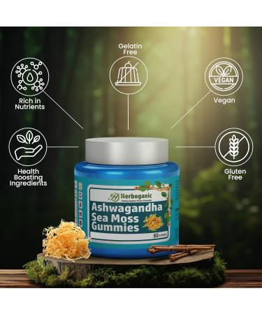 HERBOGANIC Ashwagandha Sea Moss Gummies - 60 Count Ashwagandha 1 Count (Pack of 60) - Buy Online on GoSupps.com